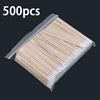 300/500pcs Wooden Tip Cotton Stick Long 7cm 300 Wooden Handle Tip Semi Permanent Embroidered Cotton Swabs 6