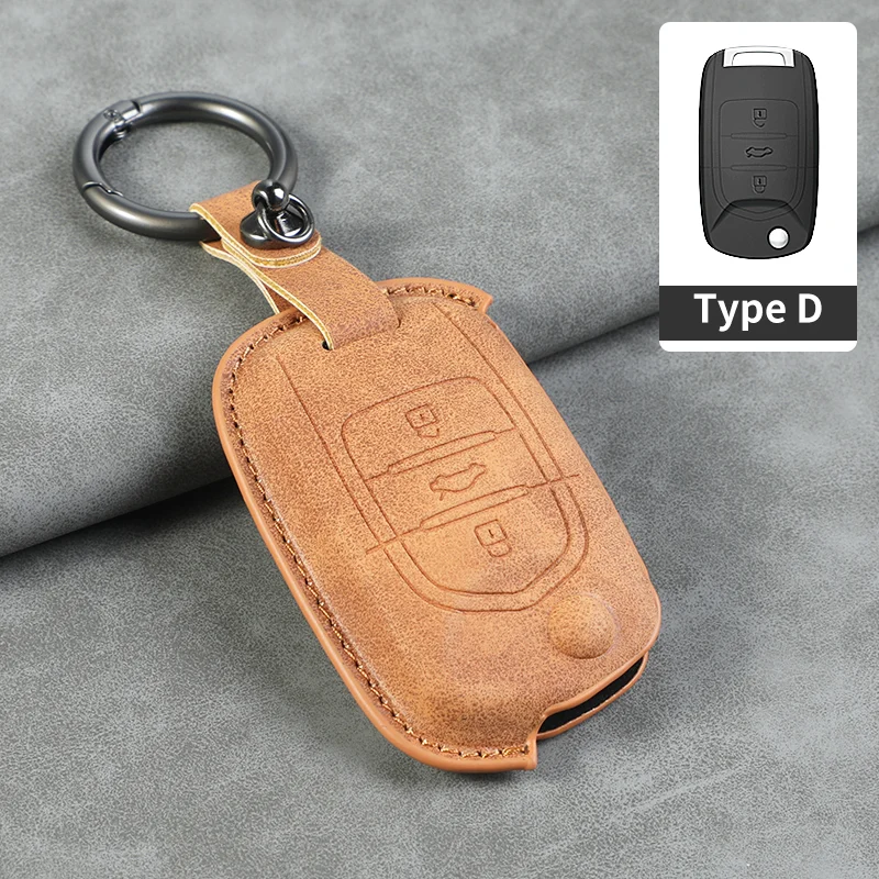 thumbnail image 1 of Funda de cuero con 3 botones para llave de coche, para SGMW Wuling Hongguang Mini 2022, Baojun 510, 560, 730, 310W, 530, 360, 200E, 1 of 5