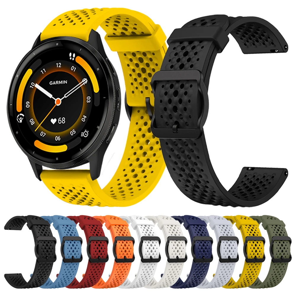 Garmin Venu 3 시계 스트랩 용 통기성 밴드 22mm Garmin Venu 2 Forerunner 265 255 M Vivoactive 4 실리콘 스포츠 팔찌