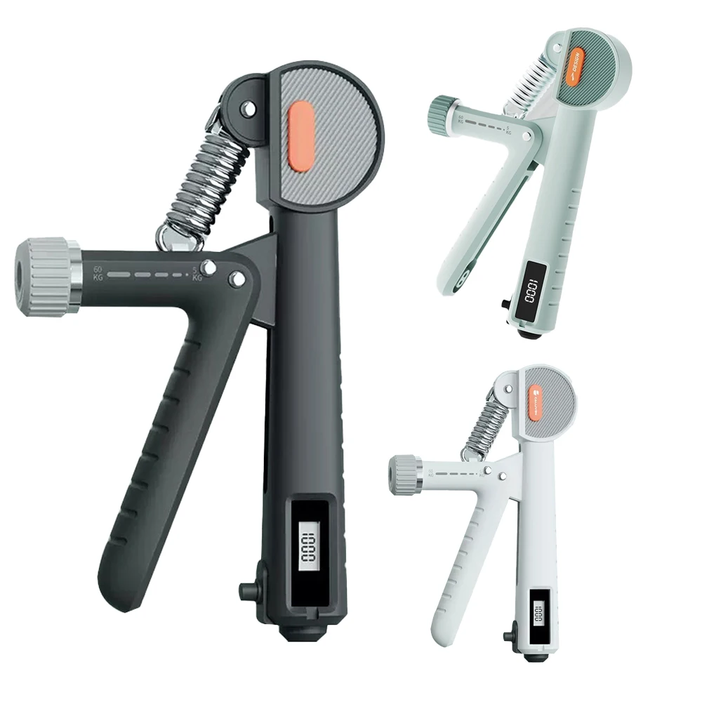 R-Shape Grip Strength Counter Adjustable Hand Grip Wrist Strength Trainer Exercise Gripper Counter Durable Hand Fitness Tool