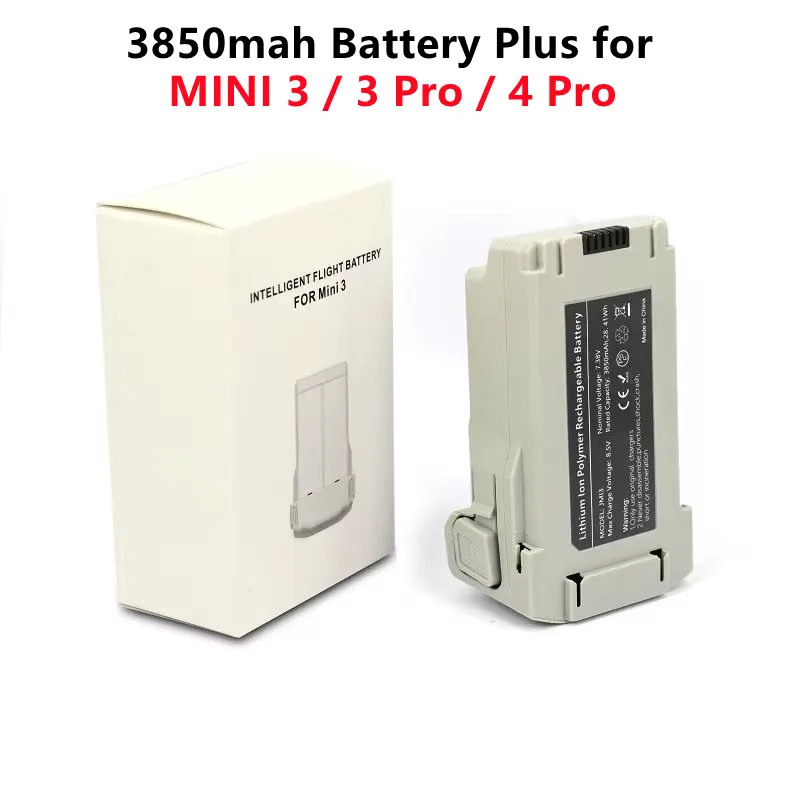 Lot de deux batteries intelligentes haute capacité pour drone Mini 3, côte à côte.