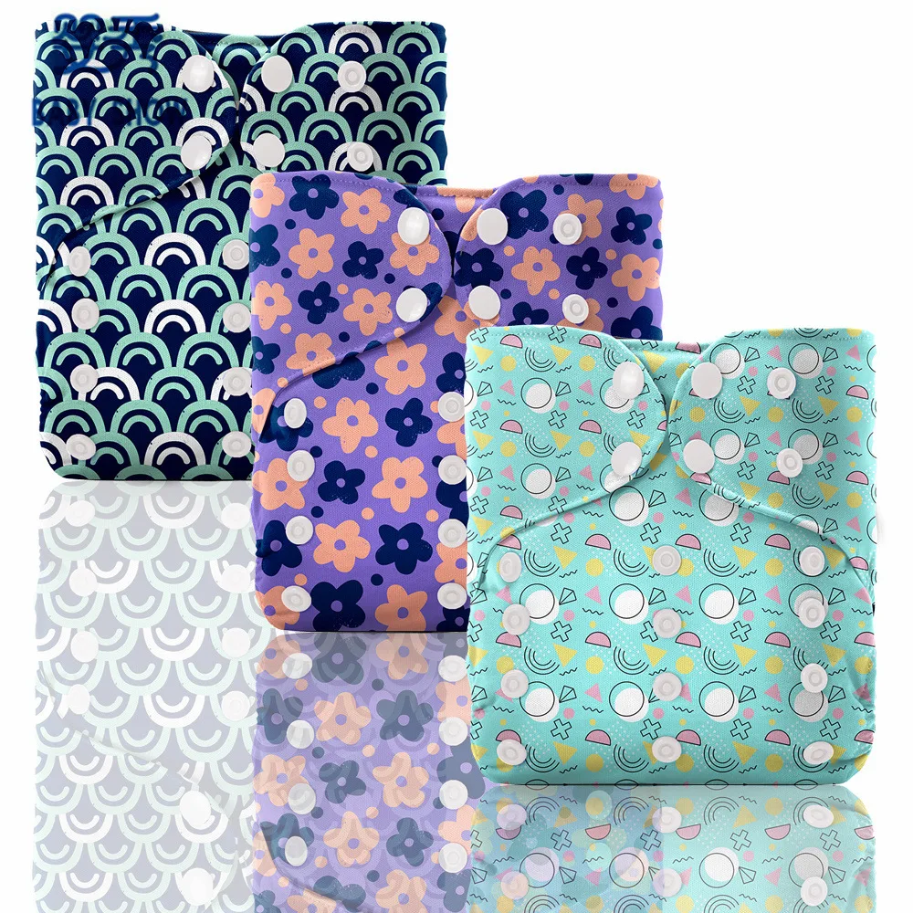 

Baby Diapers Washable Eco-friendly Cloth Diaper Pocket Waterproof Print Baby Reusable Panty Cloth Diapers Nappy Suit 3-15kg Baby