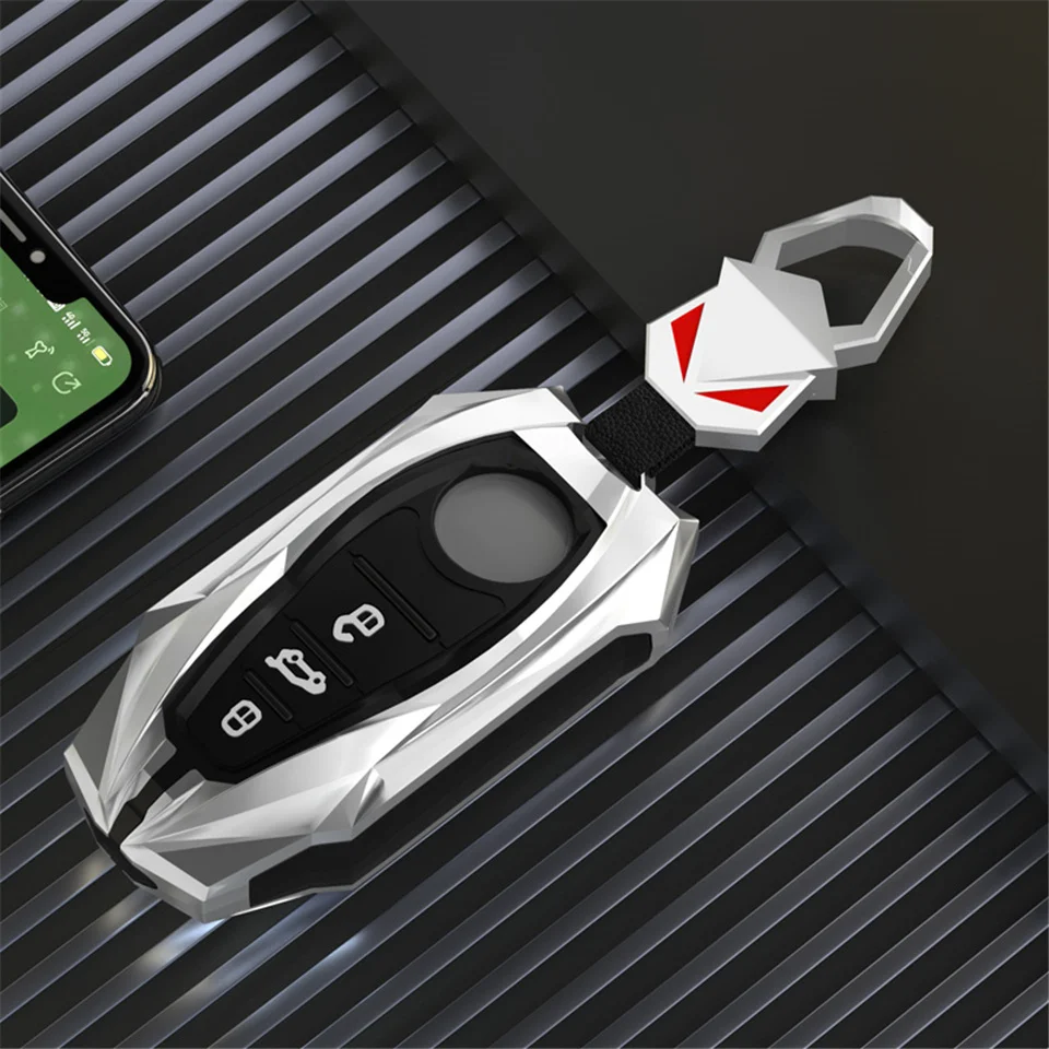 Copri chiave auto in lega per Volkswagen VW Touareg 2021 3 pulsanti Smart nuova chiave di protezione accessori Shell portachiavi - S7319de0a0ead4847b0091ed7d4d4594ab