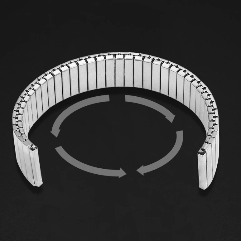 Elastic Stainless Steel Stretch Expansion Watchband Bracelet