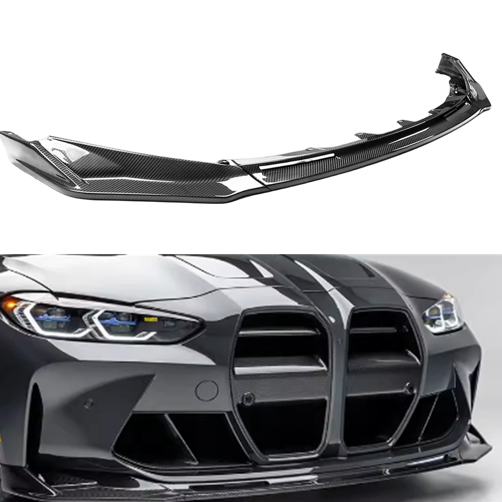 

Front Bumper Spoiler Lip For BMW 3/4 Series G80 M3 G82 M4 2021-2022 Real Dry Carbon Fiber Car Lower Splitter Protection Body Kit