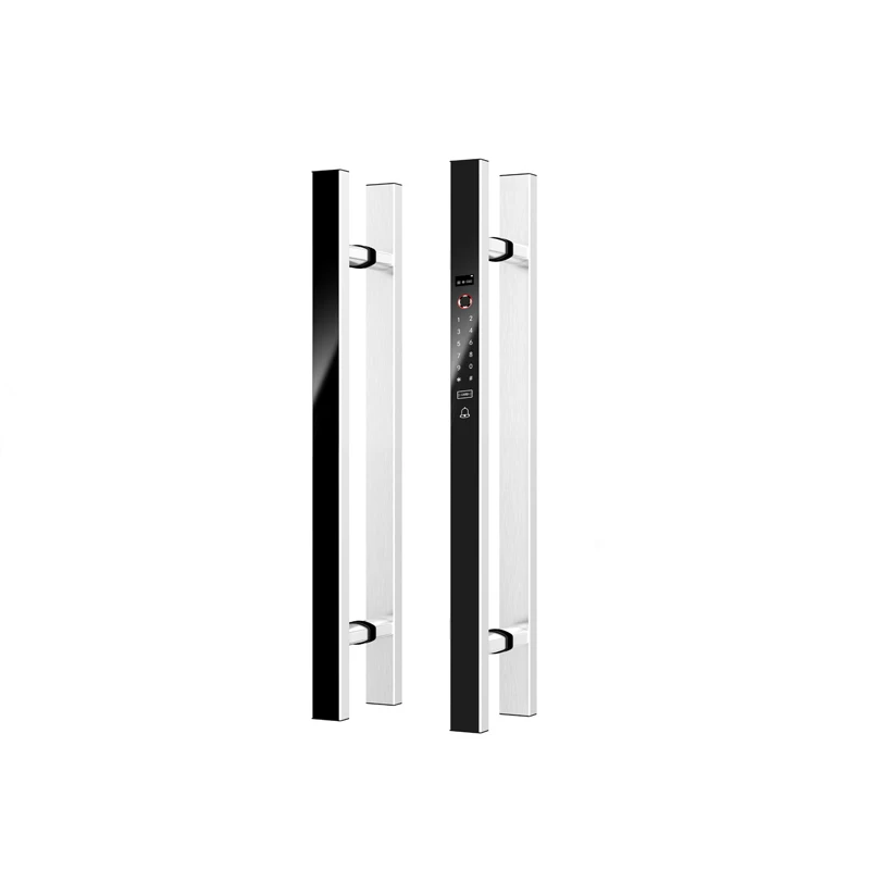 

Fingleprint Card Password Digital Glass Door Handle Electric Smart Handle Lock For Access Control System