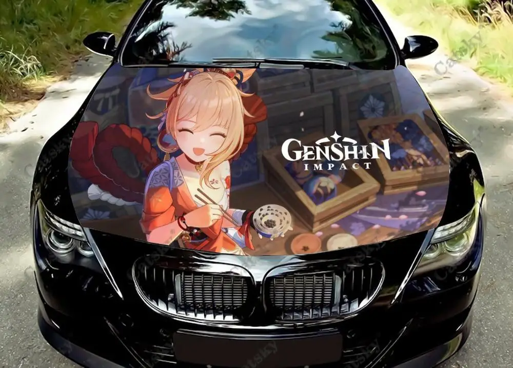 

Yoimiya (Genshin Impact) Car Hood Vinyl Sticker Wrap Engine Cover Decal Sticker Full Color Graphic Fit Any Car Protective Film