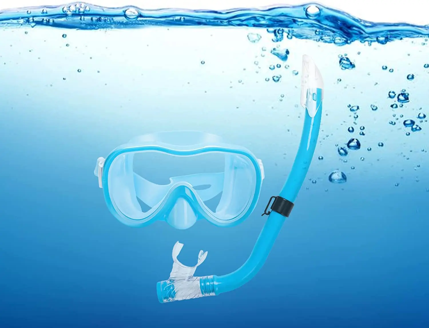 Kids Diving Goggles Snorkel Set AntiFog Snorkeling Gear for Free Breathing,Soft Mouthpiece