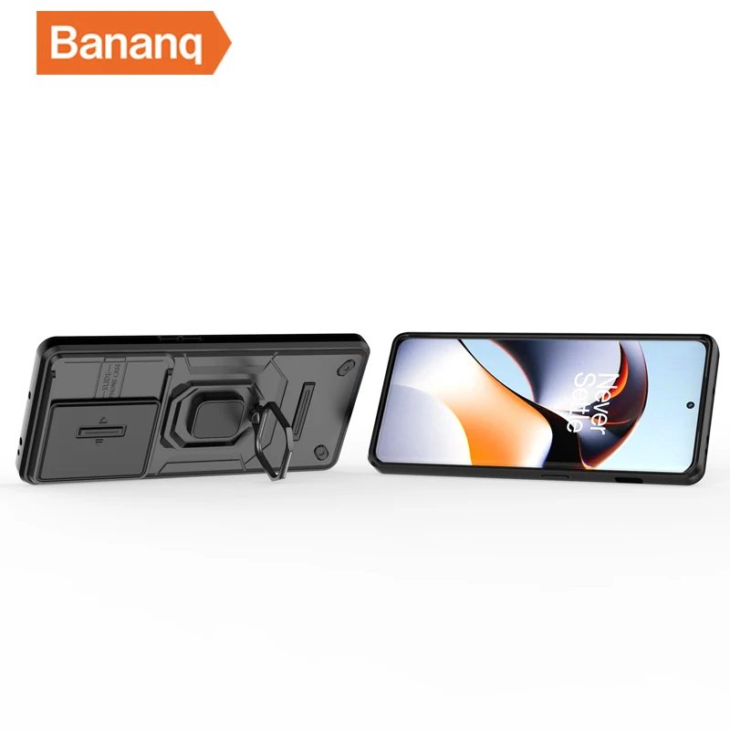 Étui de protection d'objectif d'appareil photo Bananq Slide 11 11R ACE 2 avec anneau magnétique et support pour OnePlus Nord N30 CE3 Lite_voghion.com