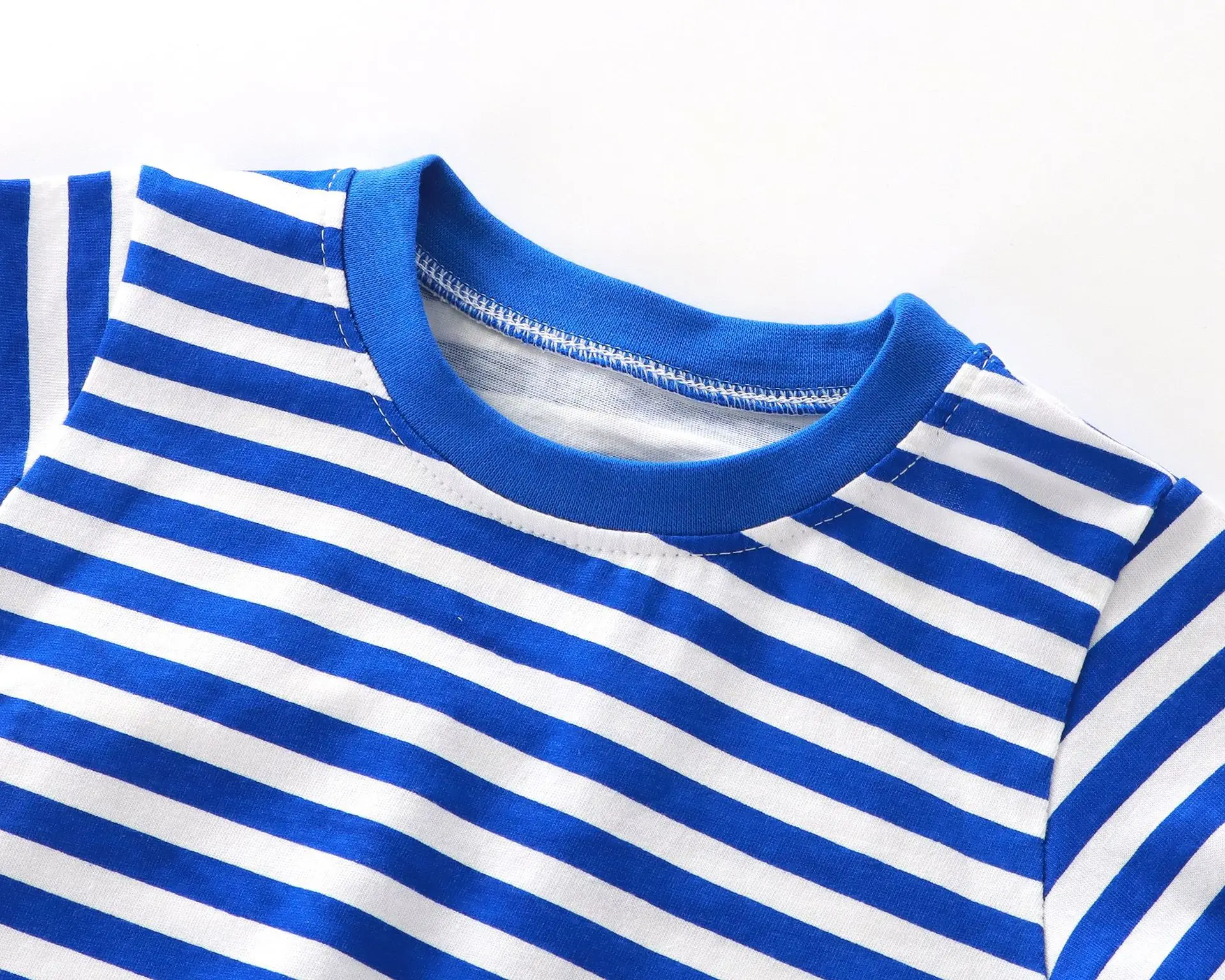 Children's Short-Sleeved Boys Girls 2024 Summer New Striped T-Shirt Baby Thin Section Half-Sleeved Bottoming Shirt Casual Wear