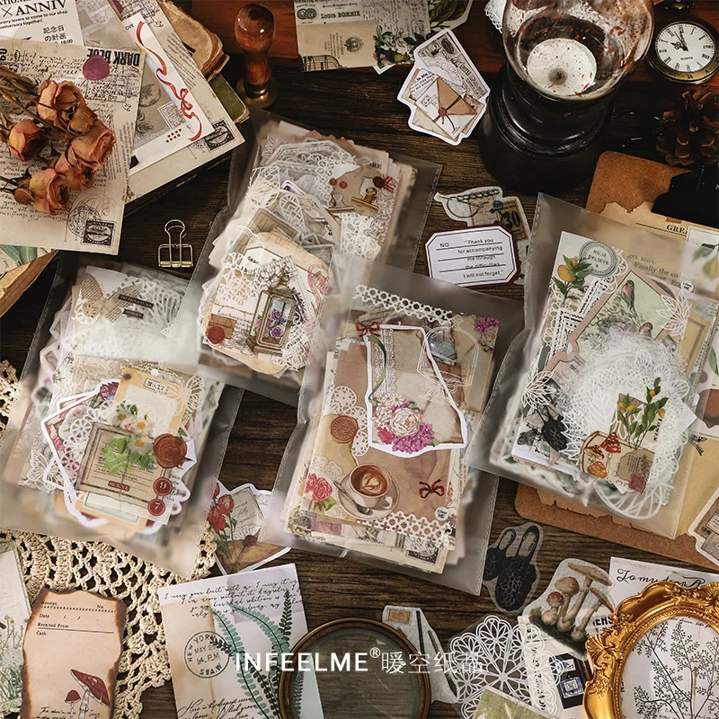 260 pcs/lot Vintage Large capacity Scrapbooking set Planner handmade Stickers+ Decorative paper Craft Supplies