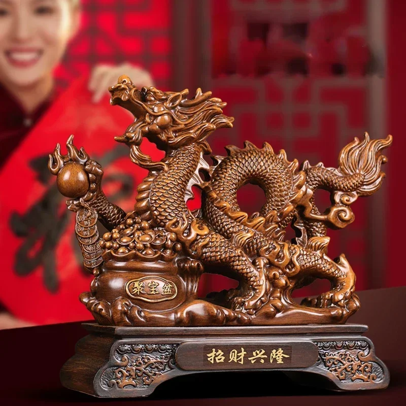 Chinese Zodiac Animal Dragon Ornament Mascot For Inviting Wealth Cashier Opening Housewarming Gift