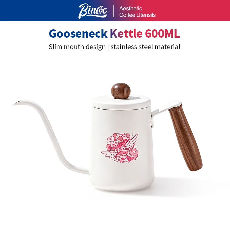 Bincoo 600ml Gooseneck Coffee Kettle, Camping Drip Coffee Pot, Barista Accessories, Coffee Tools, Tea and Water Pots