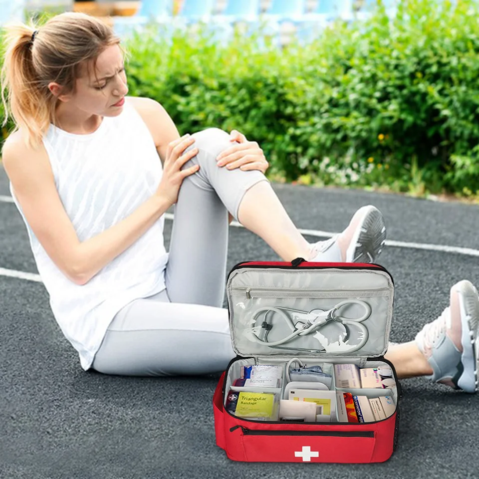 Travel Medicine Organizer with Lockable Zippers