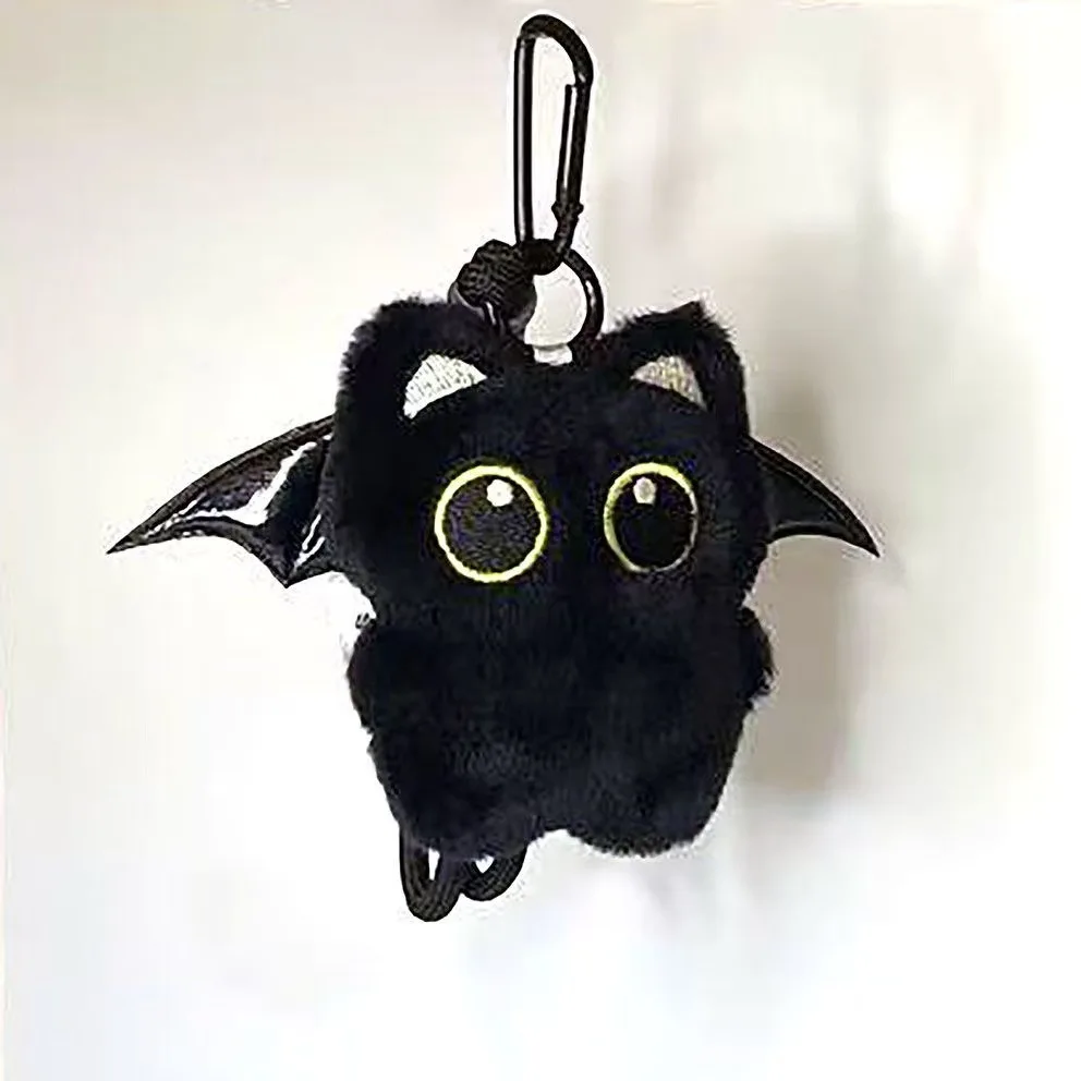 Adorable Black Cat Plush Keychain – Soft Cartoon Kitten Stuffed Pendant