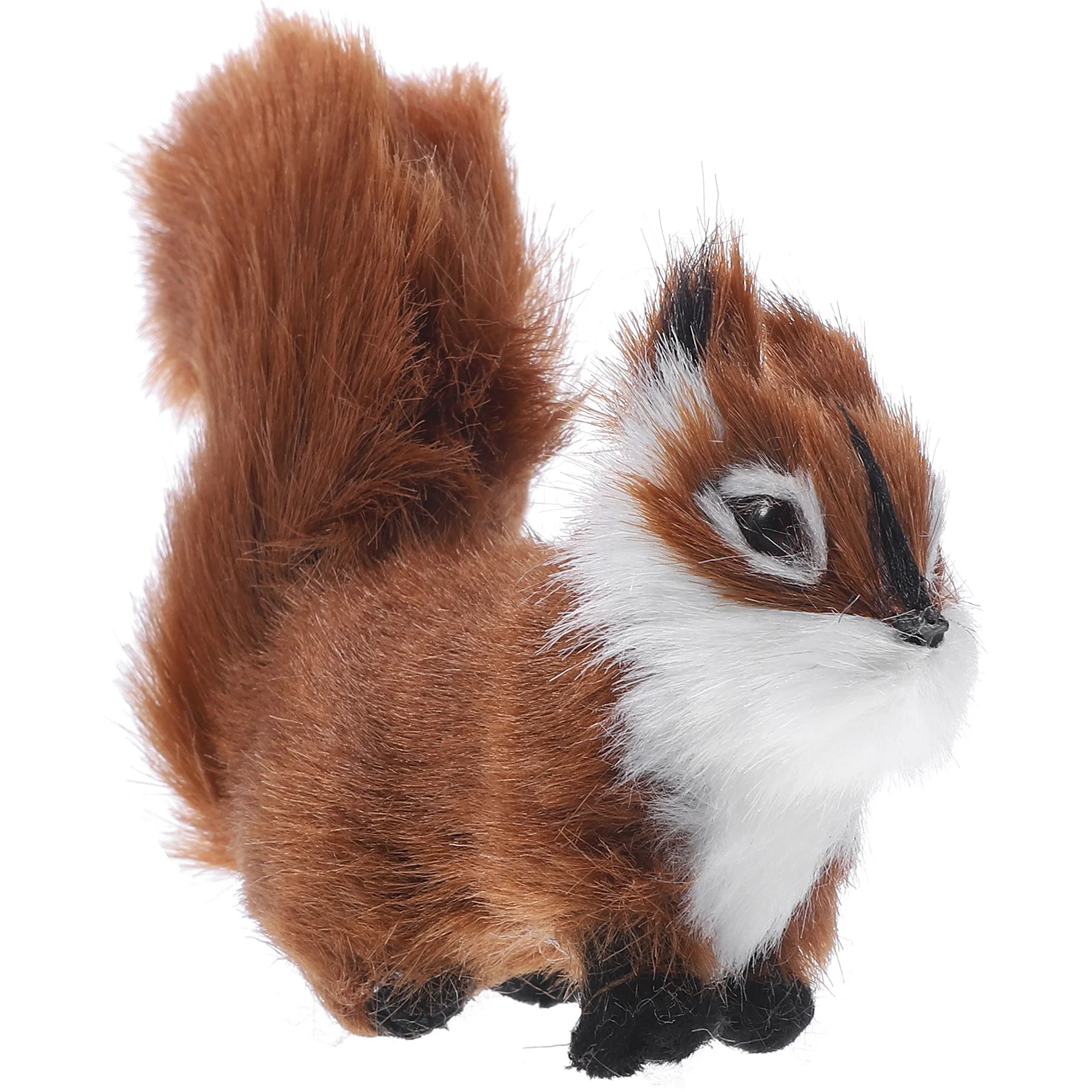 

Furry Squirrel Ornament Small Plush Squirrel Statue Decoration Realistic Furry Squirrel Ornament
