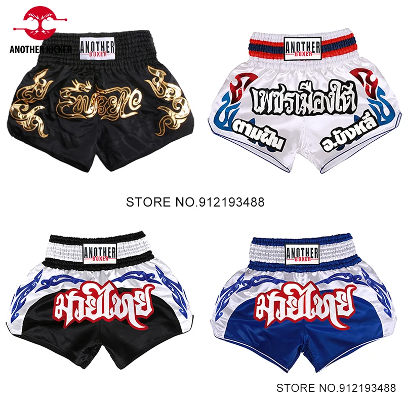 

Muay Thai Shorts Thailand Embroidery Boxing Shorts Men Women Child Kickboxing Short Pants Martial Arts Free Combat Fight Wear