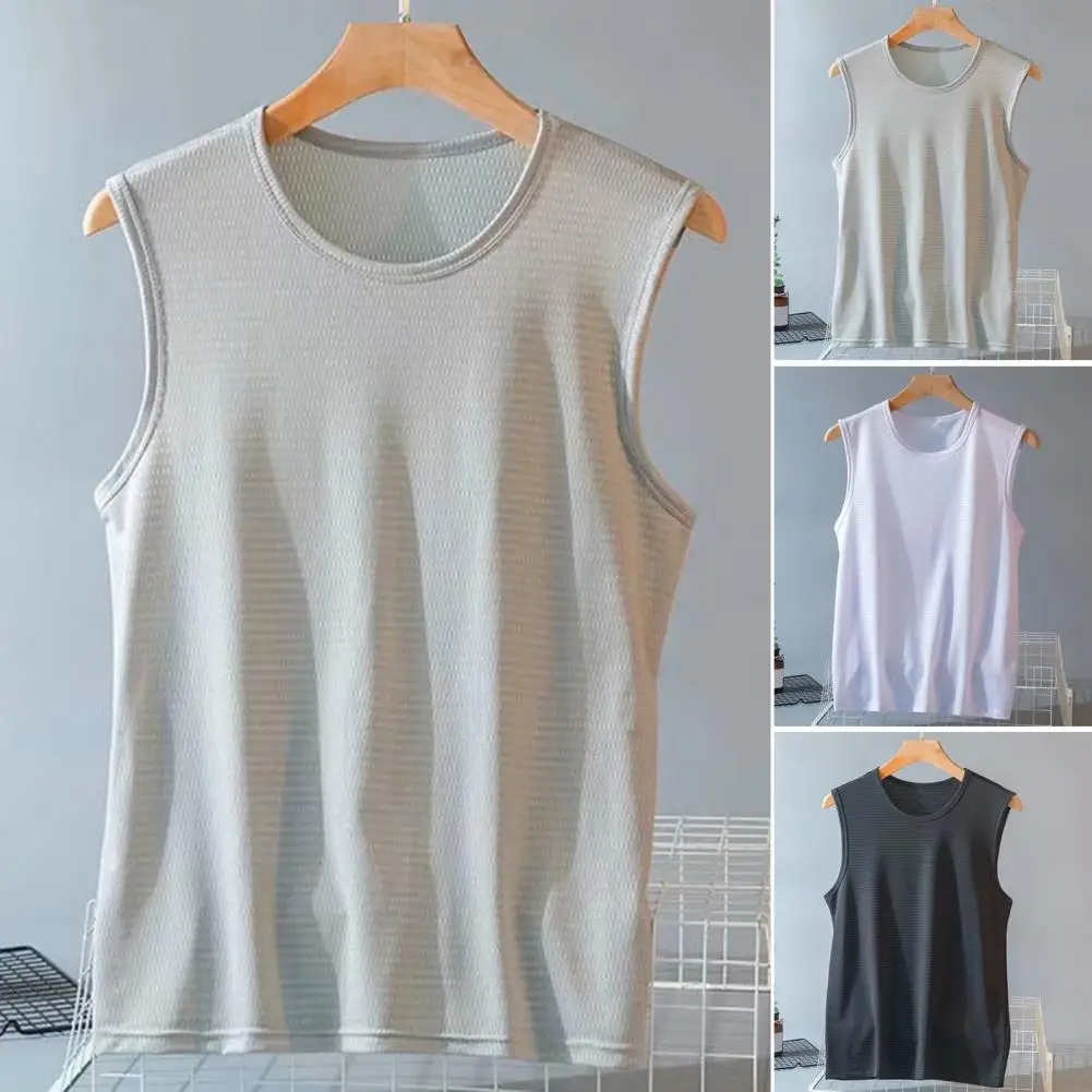 

Жилет мужской для фитнеса, сетчатый Быстросохнущий топ с круглым вырезом, майка для фитнеса, тренировок, бега