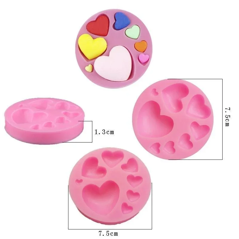 Loving Heart Shape Silicone Fondant Mold DIY Chocolate Candy Paste Cake Decorating Tool
