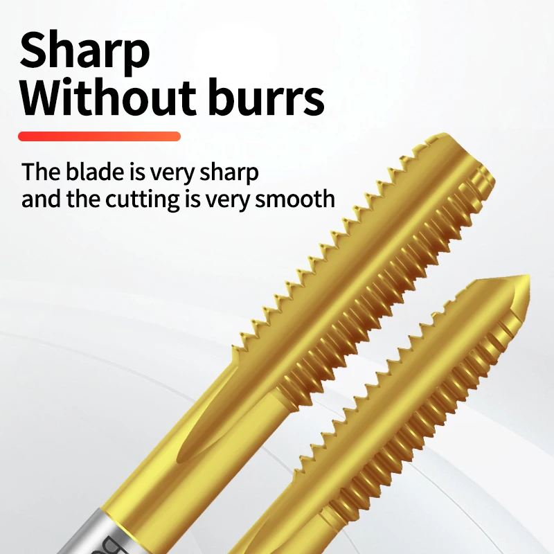 HSSE-M35 JIS Standard TIN Coating Left Hand Straight Fluted Hand Tap M2 M3 M4 M5 M6 - M12 Machine Sc