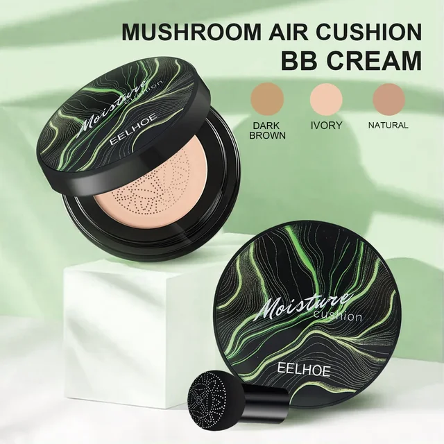 Fondotinta magico Testa a fungo Cuscino d'aria CC Cream Correttore viso Fondotinta idratante impermeabile Base Cosmetici per il trucco 3