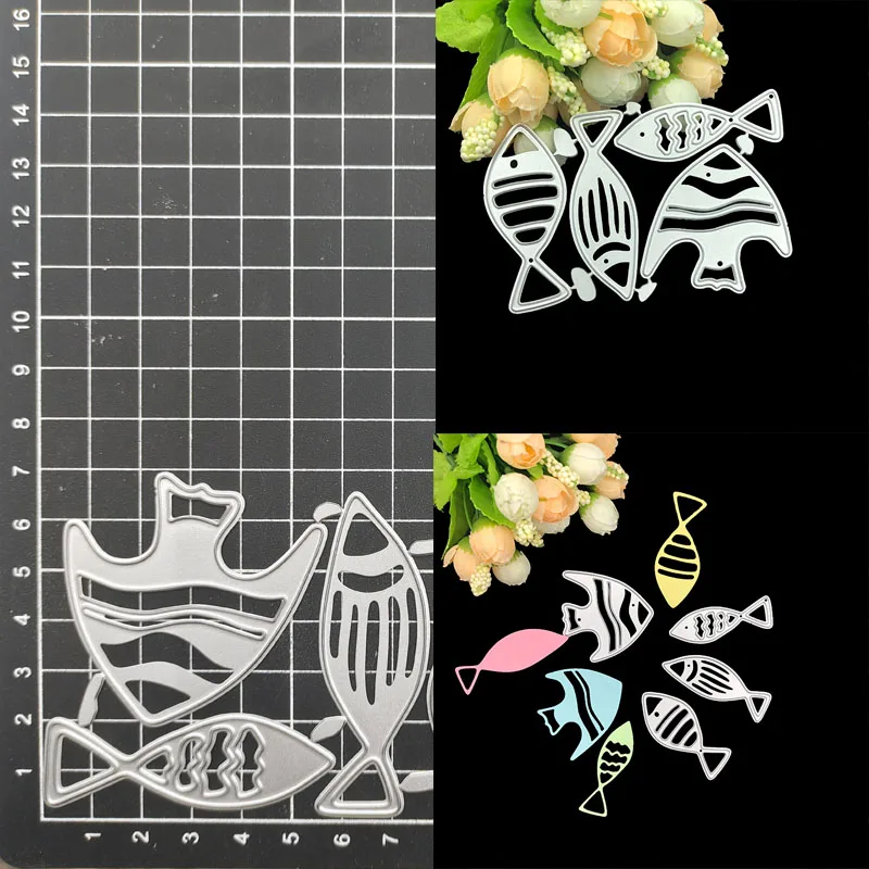 

Fish Metal Cutting Dies Stencil Scrapbook Album Stamp Paper Card Embossing Decor Craft Knife Mould