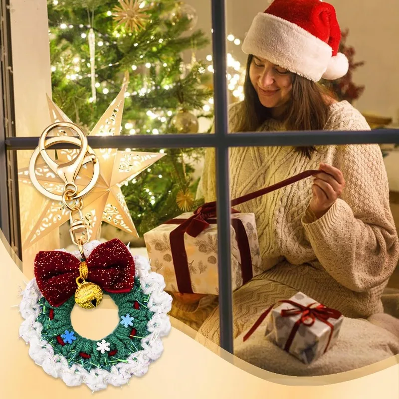 Festive Christmas Keychain Set -Cute Stocking Stuffers Bag Charms for Women,Tree&Handbag Decor Gifts for Friends/Daughter/Sister