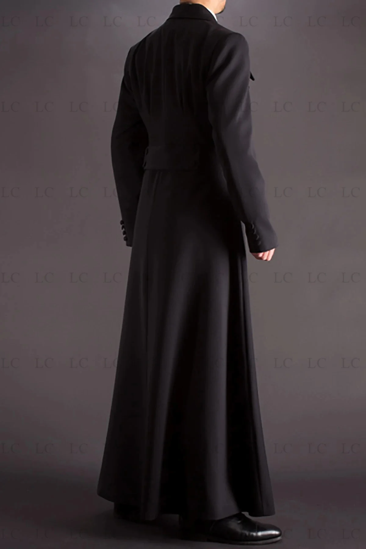 Claasic Black One Piece Long Coat Men Suits Double Breasted Tuxedo Overcoat Fashion Prom Wedding Groom Plus Size Made