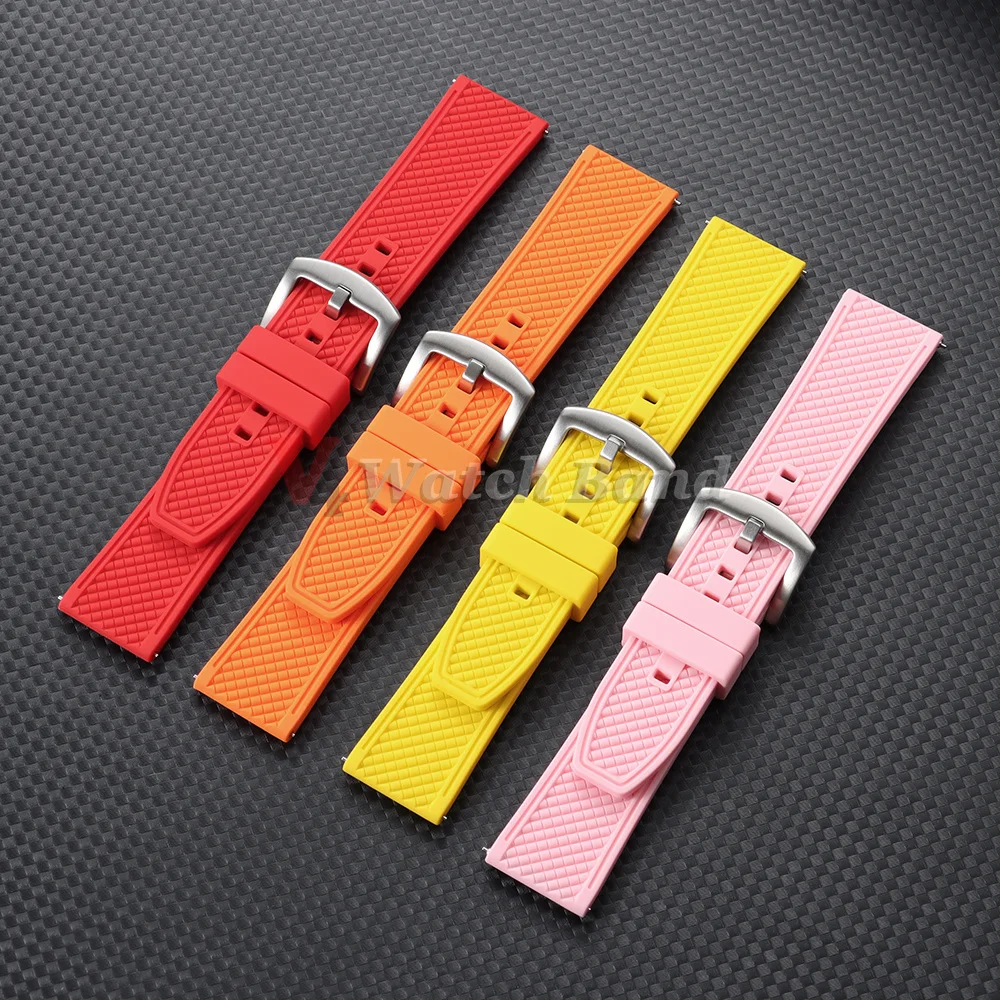 Sporty Waterproof Silicone Watch Strap - 20mm/22mm