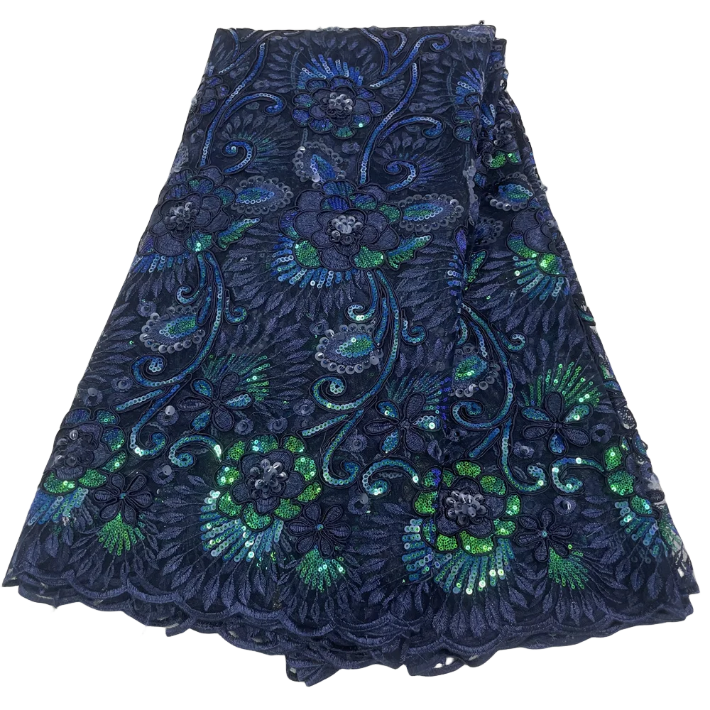 Высококачественная африканская кружевная ткань для свадебных платьев, бренд MDUG, полиэфирная ткань