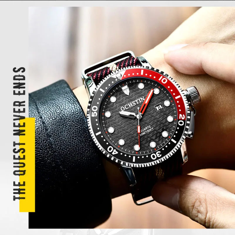 New OCHSTIN Luxury Stainless Stee Men Quartz Wristwatches Top Brand Chronograph 30M Waterproof Sports Watch for Men reloj hombre