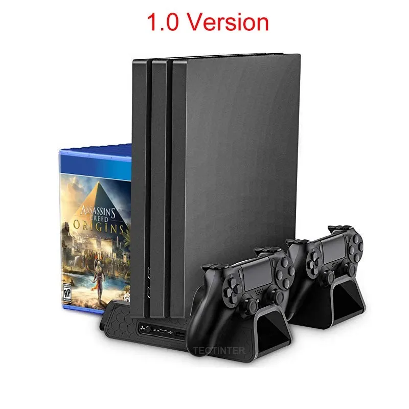 Per PS4/PS4 Slim/PS4 Pro supporto verticale ventola di raffreddamento a LED  stazione di ricarica per caricabatterie a doppio Controller per SONY  Playstation 4 Cooler