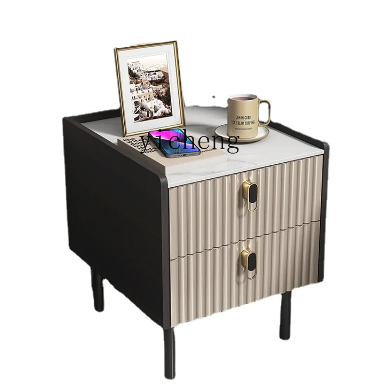 

XL Small Apartment Stone Plate Bedside Table Modern Minimalist Bedroom Storage Cabinet