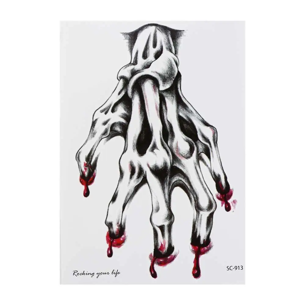 Face Patch Halloween Temporary Tattoos Waterproof Lifelike Tattoo Stickers Spider Scar DIY Scar Spider Design