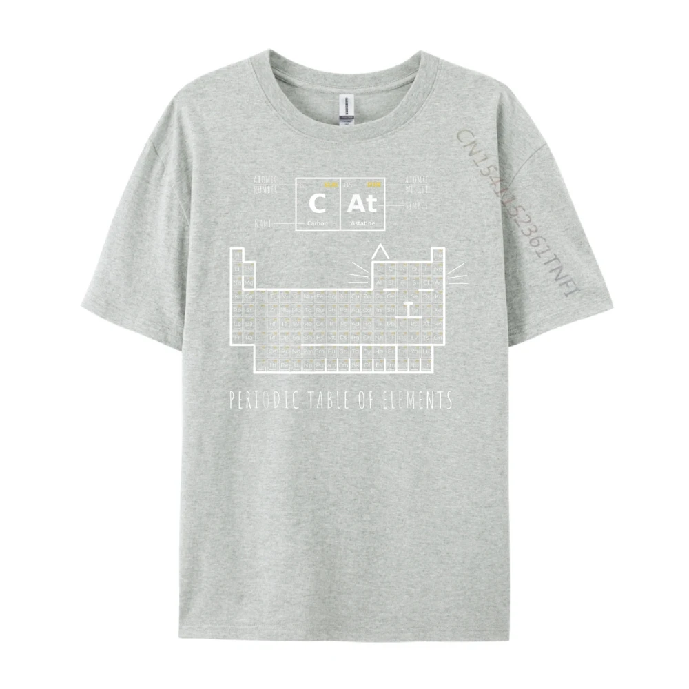 The Chemistry Cat Periodic Table Summer Cotton O-Neck Tees Short Sleeve Outdoor Tshirts Loose Design Tshirts  The Chemistry Cat Periodic Table Of Elements gray