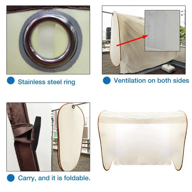 Kültéri Esőálló Napvédő Ruhák Szárítás Fedele Összecsukható Porszigetelő Állvány Porfedő Függő Por Burkolat - Image 4