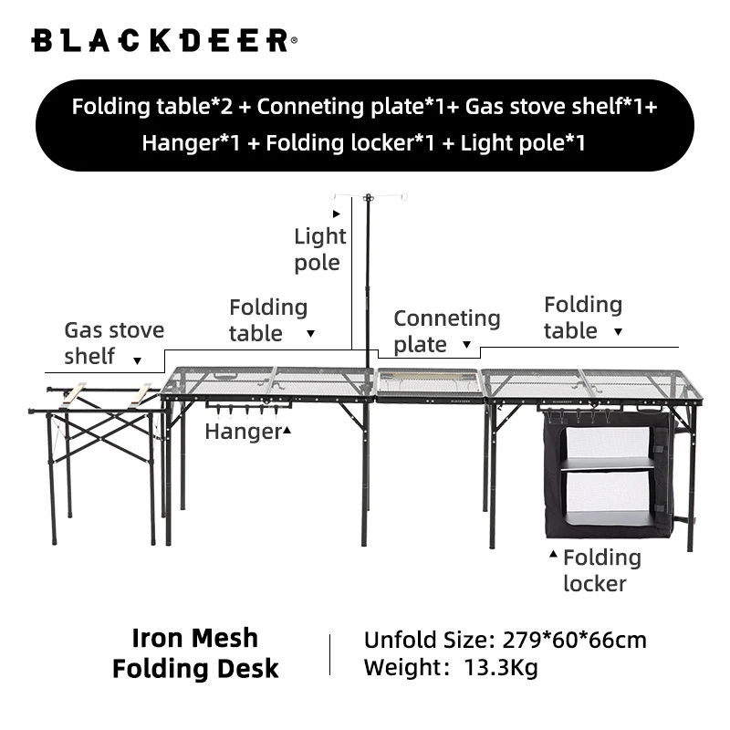 Folding desk set
