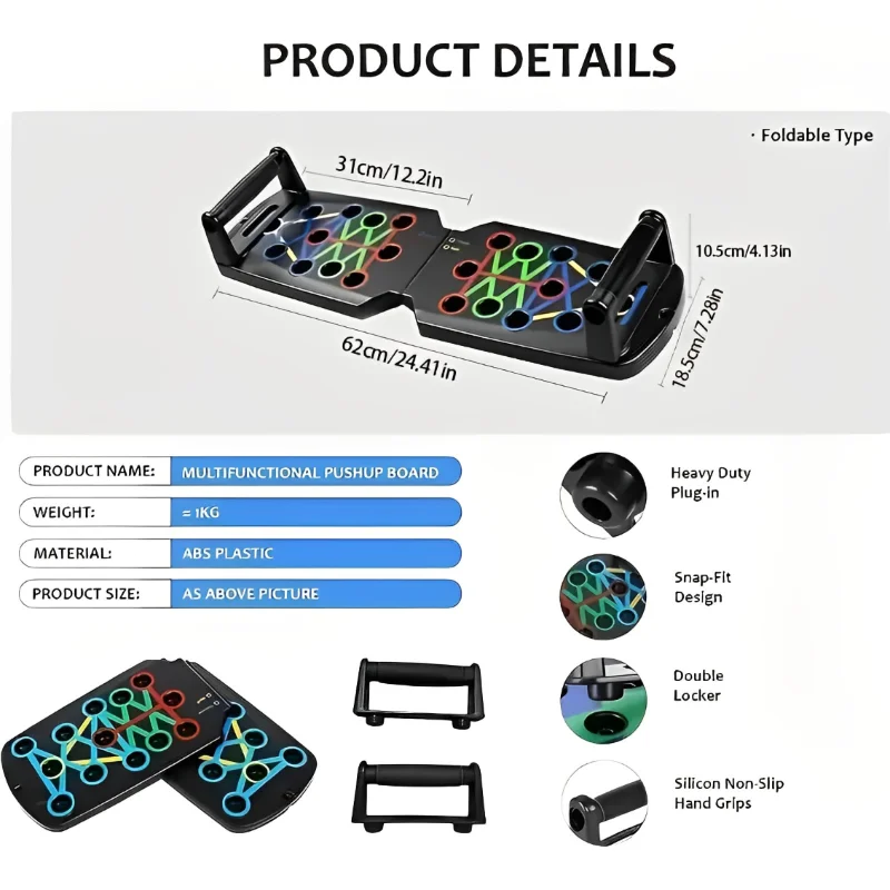 Portable Multifunctional Push-up Board Fitness and Muscle Training Device Home Workout Set Foldable Push Up Bar Resistance