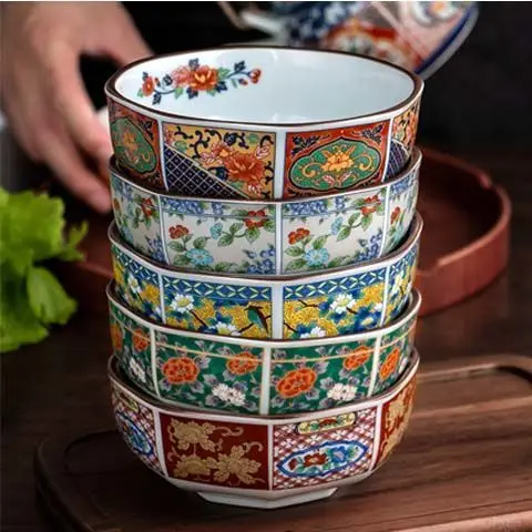 

Столовая посуда в японском стиле, домашние столовые чаши, креативные чаши в дворцовом стиле, японские чаши, керамические чаши для рамен, бол...