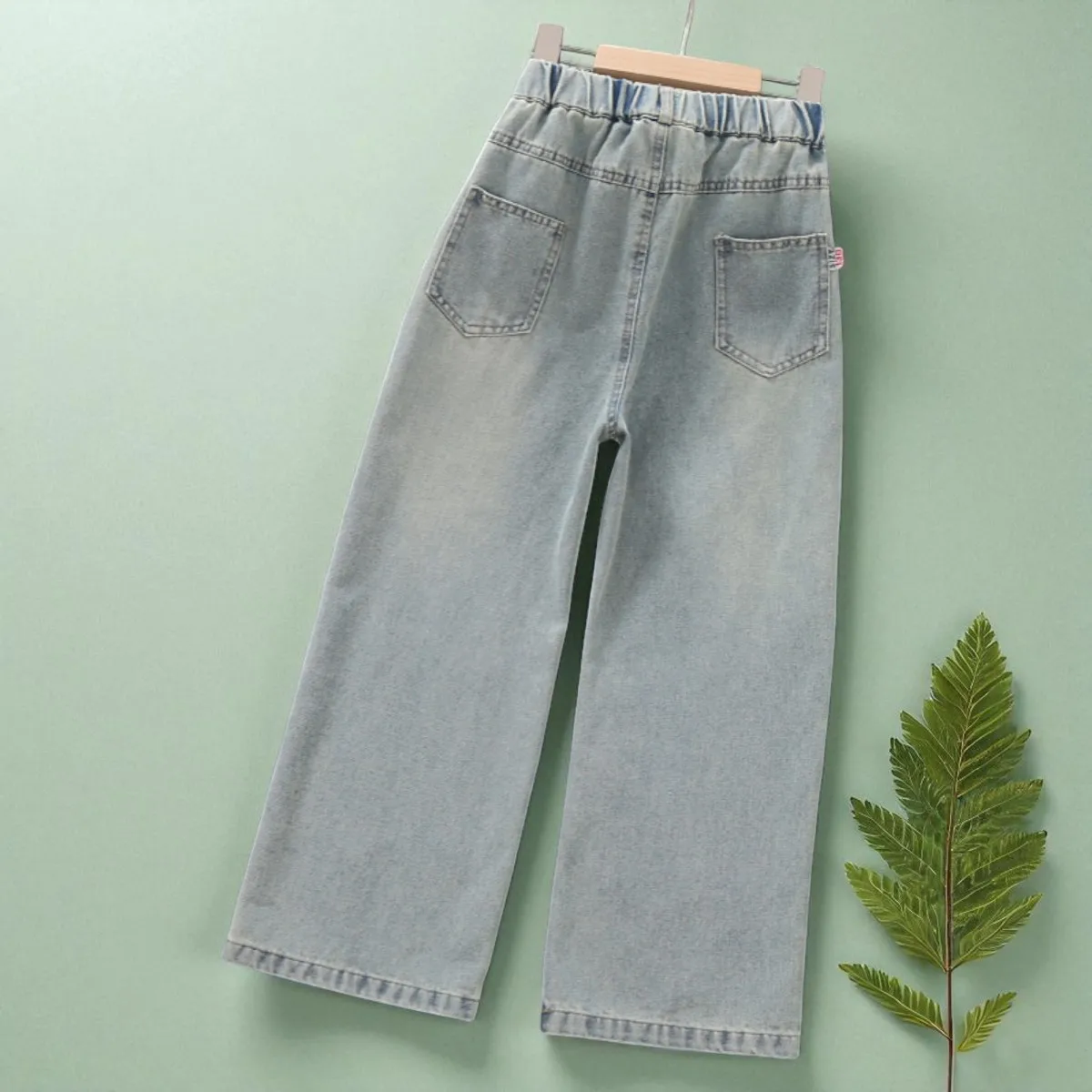 السراويل للفتيات الجينز المراهقين ملابس الأطفال فراشة طباعة السراويل ربيع الخريف الطفل الاطفال الملابس الجينز 6 8 10 12 14 Y