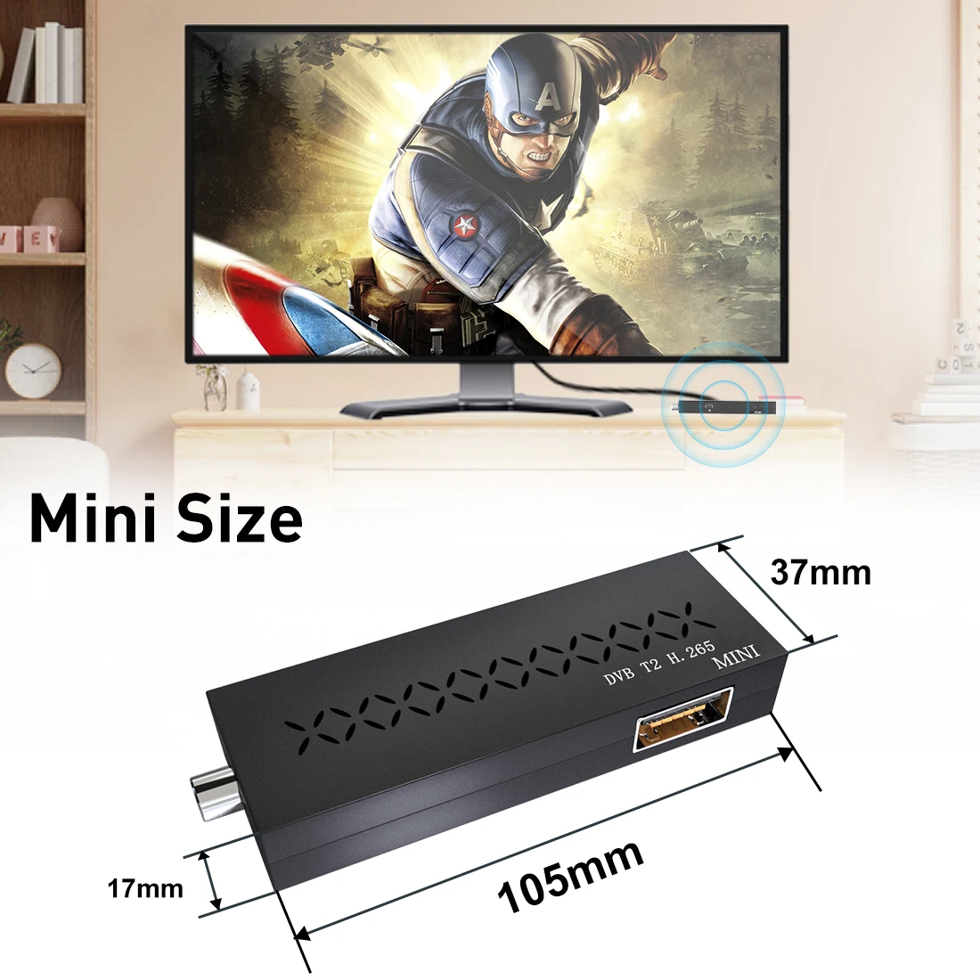 Haohsat DVB T2mini Digital TV Stick 4K T2 Italy Russia Poland USB WIFI 1080p TV Stick 4k Hevc 10Bit H.265 Funda Fire TV Stick 4K