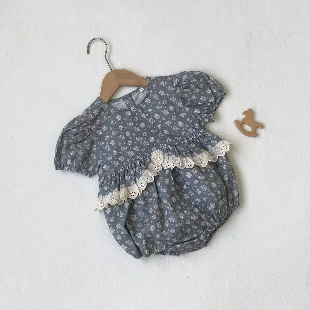 Cotton Floral Baby Girl Jumpsuit Summer Bodysuit