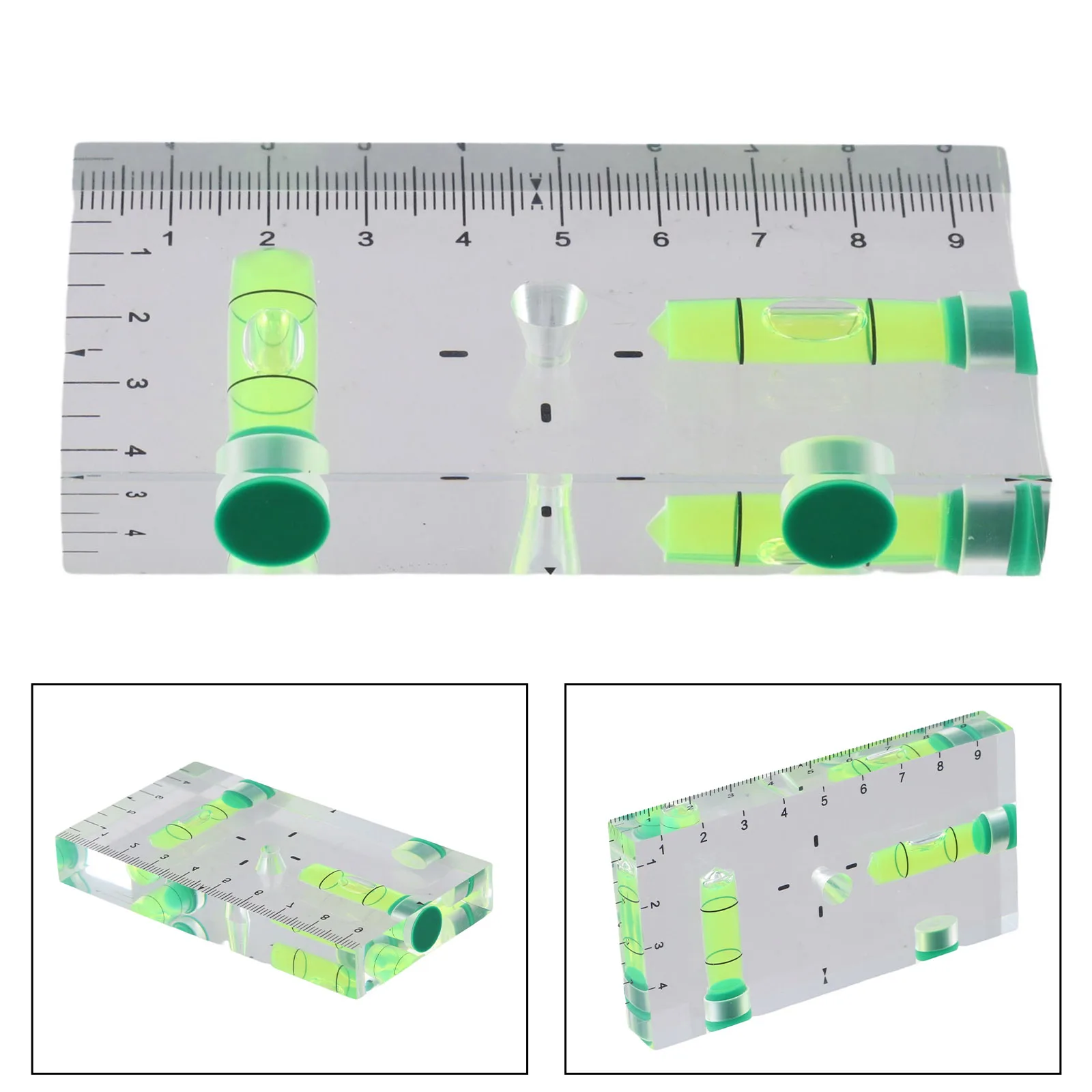자석식 포켓 버블 레벨 90도 및 180도 측정 도구 (투명 녹색 버블 포함, 프로젝트용)