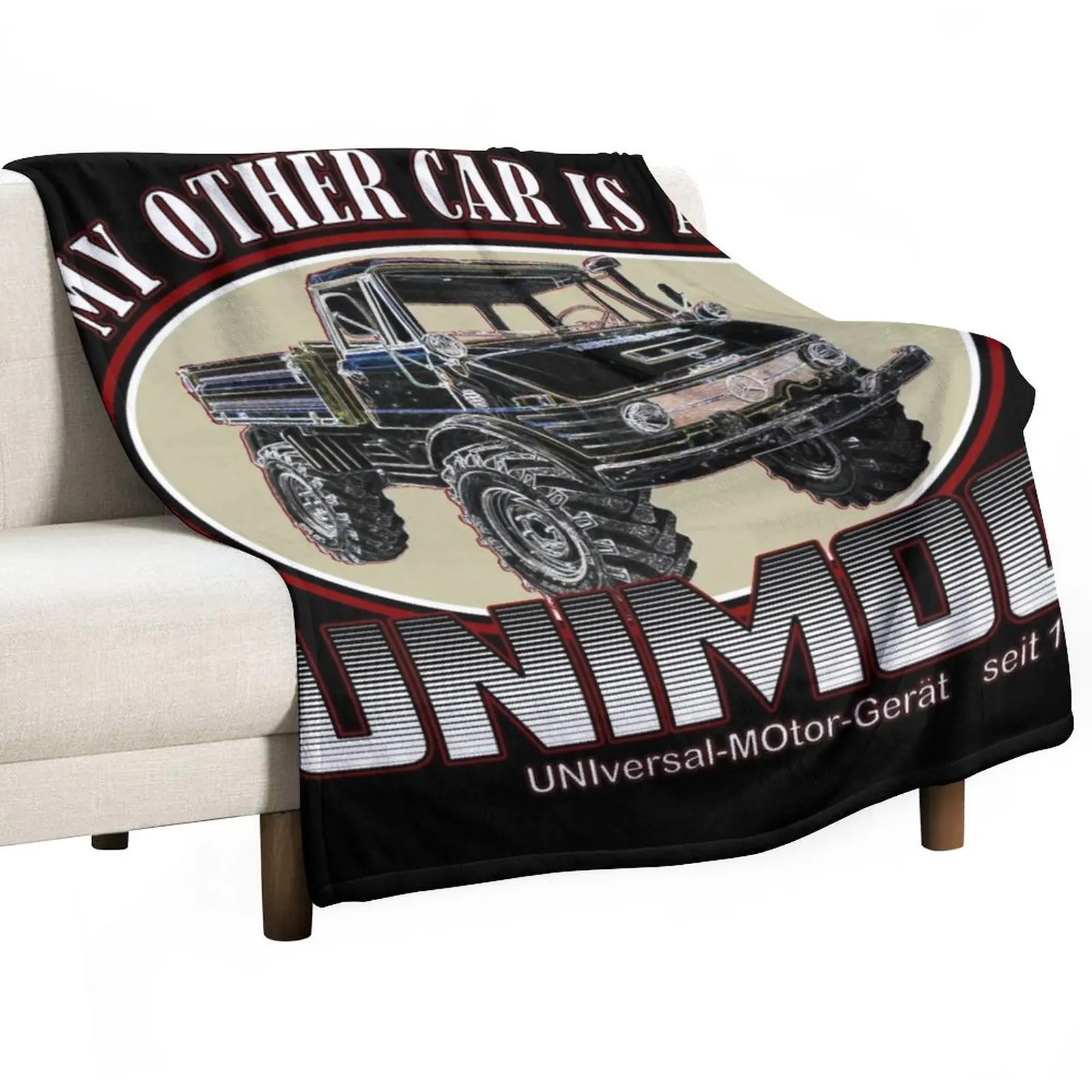 La Mia Altra Auto È Una Coperta Da Tiro Unimog (Sfondo Nero) Per Coperte Sottili Per Divani