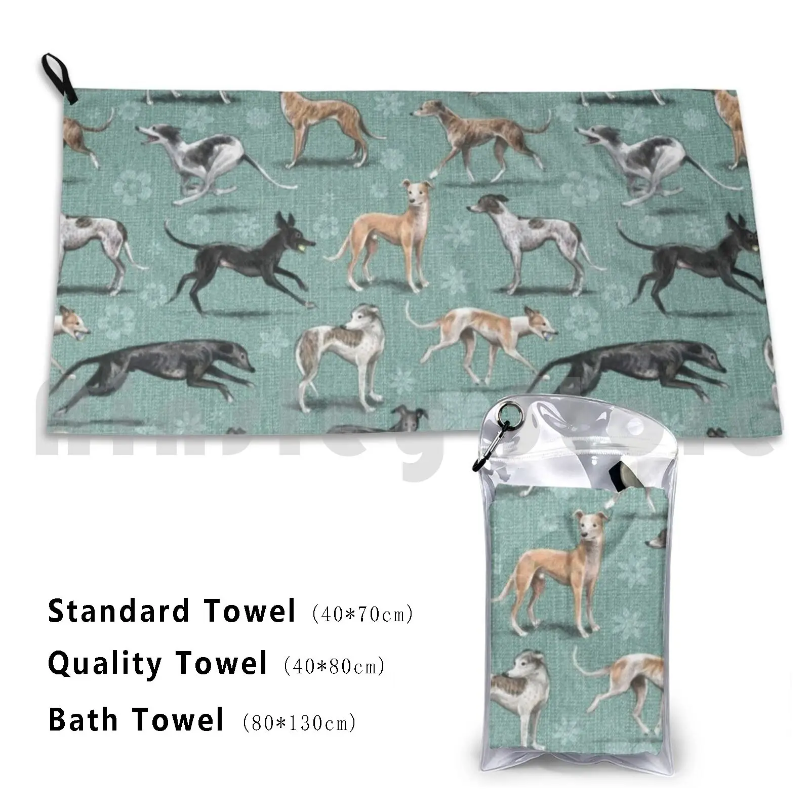 

The Greyhound Bath Towel Beach Cushion 1703 Greyhound Lurcher Longdog Whippet Sighthound Staghound Windhund