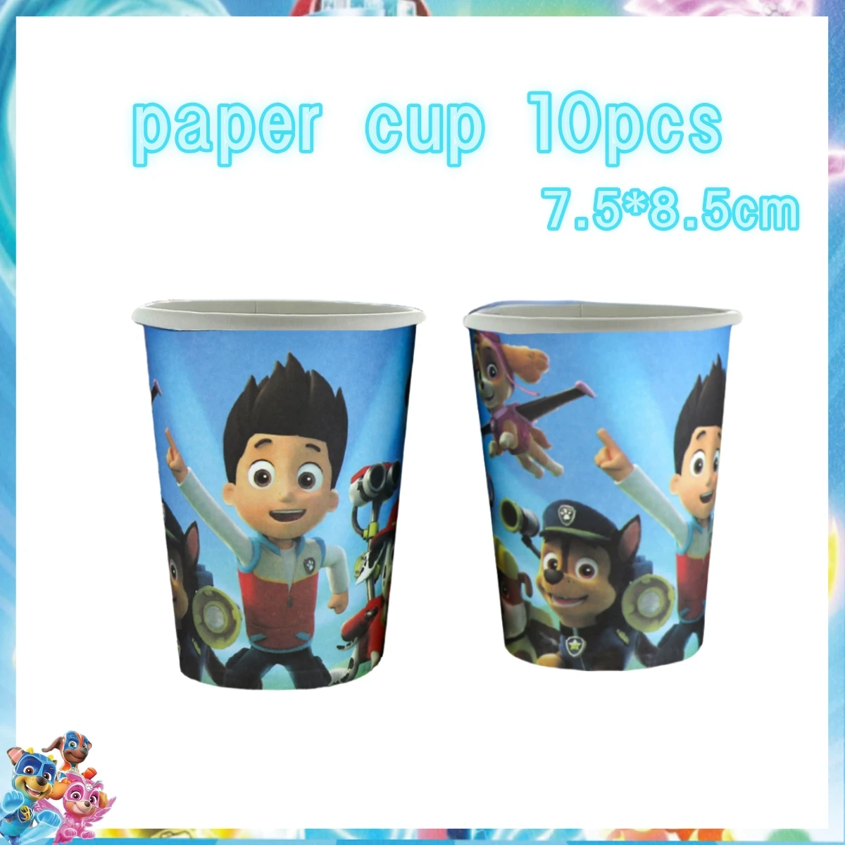 Paw Patrol Geburtstagsparty-Dekoration, Einweggeschirr, Tischdecke, Tasse, Teller, Serviette, Hundegeschenktüte, Paw Patrol Partygeschenke, Zubehör – Detail 7