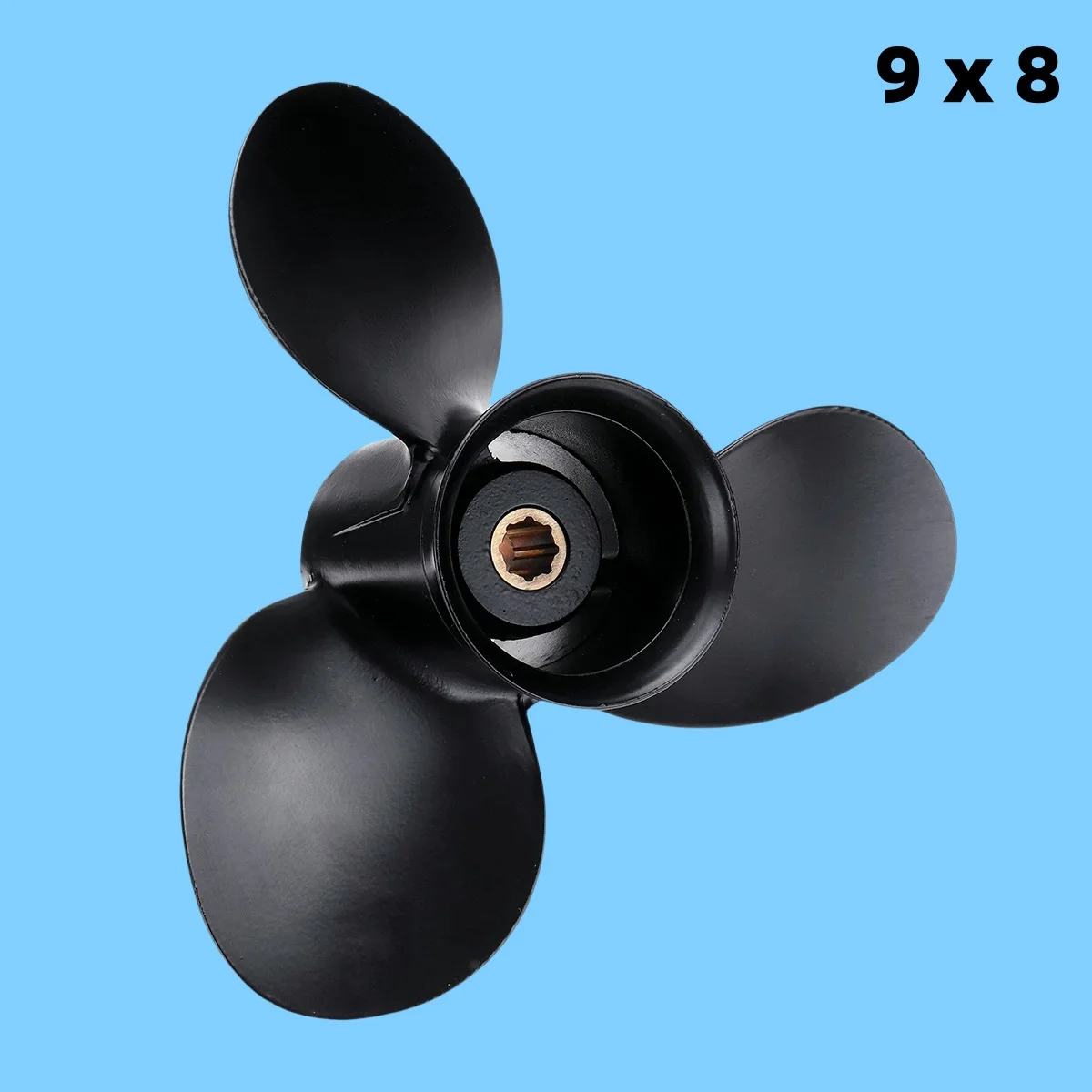 thumbnail image 2 of OUTBOARD PROPELLER FOR Tohatsu 8Hp 9.9Hp 8.5x9 Boat Ship Screw 3 Blade 2 of 10
