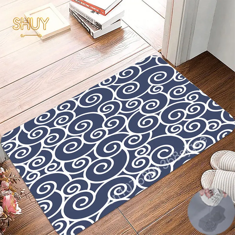 

Chinese Geometry Diatom Mud Floor Mat Super Absorbent Kitchen Rugs Toilet Quick Dry Foot Carpet Home Entrance Doormats Non-slip