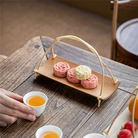 Compact Holder with Handle Small Tray Portable Tray Convenient Serving Basket Suitable for Tea Lovers 1