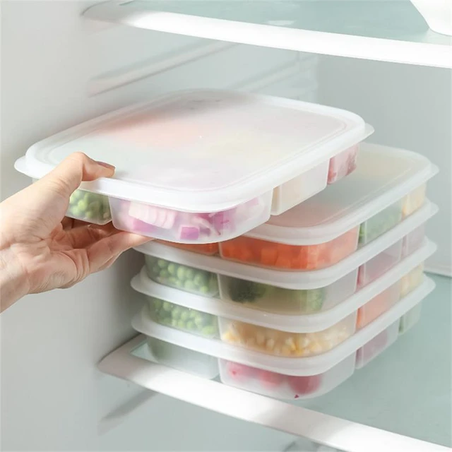 Food Storage Container Fridge Organizer Case Plastic Clear Container Box  Removable Drain Plate Tray Home Kitchen Storage Crisper - AliExpress